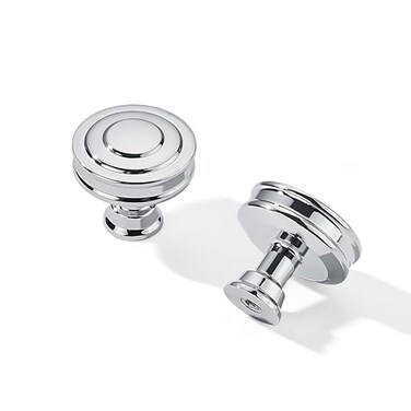 khtumeware 2 Pack 114 Inch32mm Polished Chrome Round Cabinet Knobs Heavy Duty Soild Cabinet Knobs Kitchen Cabinet Hardware for Cupboard Drawer Handles
