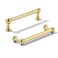 khtumeware 2 Pack 4 inch Hole Center Matte Satin Gold Cabinet Pulls Heavy Duty Solid Cabinet Handles cabinets Dressers Kitchens Handles Bathroom cabinets