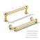 khtumeware 2 Pack 4 inch Hole Center Matte Satin Gold Cabinet Pulls Heavy Duty Solid Cabinet Handles cabinets Dressers Kitchens Handles Bathroom cabinets
