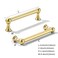 khtumeware 2 Pack 4 inch Hole Center Matte Satin Gold Cabinet Pulls Heavy Duty Solid Cabinet Handles cabinets Dressers Kitchens Handles Bathroom cabinets