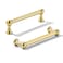 khtumeware 2 Pack 4 inch Hole Center Matte Satin Gold Cabinet Pulls Heavy Duty Solid Cabinet Handles cabinets Dressers Kitchens Handles Bathroom cabinets