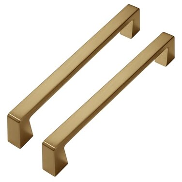 khtumeware 2 Pack Champagne Bronze Cabinet Pulls 8 Inch203mm Hole CentersSatin Brass Cabinet Pulls Kitchen Cabinet Hardware for Cupboard Gold Drawer Handles Dresser Pulls