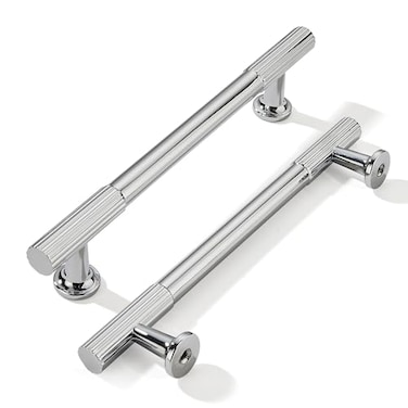 khtumeware 5 Inch Hole Center 2 Pack Polished Chrome Heavy Duty Solid Cabinet Pulls Kitchen Drawer Handles for Dresser cabinets cabinets Door cabinets Hardware