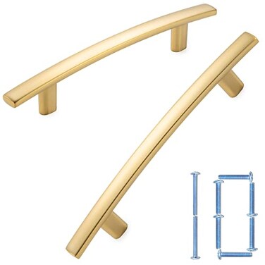 KOOFIZO 10 Pack 334 Inch Brushed Gold Kitchen Cabinet Pulls Brushed Gold Cabinet Handles Gold Cabinet Hardware for Kitchen Cabinets 1961 Drawer Dresser Cupboard Bedroom