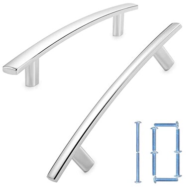 KOOFIZO 10 Pack 334 Inch Polished Chrome Kitchen Cabinet Pulls Polished Chrome Cabinet Handles Chrome Cabinet Hardware for Kitchen Cabinets 1961 Drawer Dresser Cupboard Bedroom