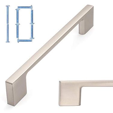 KOOFIZO 10 Pack 5 Inch Brushed Nickel Kitchen Cabinet Pulls Stain Nickel Cabinet Handles Silver Cabinet Hardware for Kitchen Cabinets Drawer P01 Dresser Cupboard Bedroom Bathroom