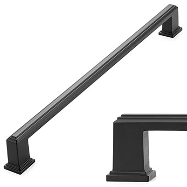 KOOFIZO Matte Black Cabinet Pulls Black Cabinet Handles 1 Pack 10 Inch Matte Black Hardware for Kitchen Cabinets Drawer Dresser P02 Cupboard Bedroom Bathroom