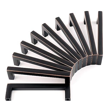 KOOFIZO Solid Square Bar Cabinet Handle Oil Rubbed Bronze Furniture Pull 38 Inch96mm Screwhole Distance 10Pack for Kitchen Cupboard Door Bedroom Dresser Drawer Bathroom Wardrobe Hardware