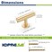 KOPPALIVE 2Pack Solid Brass Cabinet Pulls Gold Kitchen Cabinet Handles Gold Dresser Drawer Pulls Modern Furniture Hardware Single Hole Brushed Finish