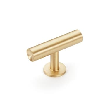 KOPPALIVE 2Pack Solid Brass Cabinet Pulls Gold Kitchen Cabinet Handles Gold Dresser Drawer Pulls Modern Furniture Hardware Single Hole Brushed Finish