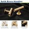 KOPPALIVE 6Pack Solid Brass Cabinet Pulls Gold Kitchen Cabinet Handles Gold Dresser Drawer Pulls Modern Furniture Hardware Single Hole Brushed Finish