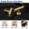 KOPPALIVE 6Pack Solid Brass Cabinet Pulls Gold Kitchen Cabinet Handles Gold Dresser Drawer Pulls Modern Furniture Hardware Single Hole Brushed Finish