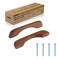 Lafoy 375 Inch 96mm Hole Centers Solid Walnut Wood Cabinet Handle Brown Wooden Drawer Pull Replacement for Dresser Furniture Modern Arched Bridge Smooth Pure Hardwood Minimalist Style 2 Pack