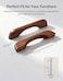 Lafoy 375 Inch 96mm Hole Centers Solid Walnut Wood Cabinet Handle Brown Wooden Drawer Pull Replacement for Dresser Furniture Modern Arched Bridge Smooth Pure Hardwood Minimalist Style 2 Pack
