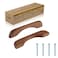 Lafoy 375 Inch 96mm Hole Centers Solid Walnut Wood Cabinet Handle Brown Wooden Drawer Pull Replacement for Dresser Furniture Modern Arched Bridge Smooth Pure Hardwood Minimalist Style 2 Pack