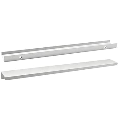 LC LICTOP 118 Inch Silver Finger Pulls 6Pcs 882 Inch Hole Spacing Aluminum Alloy Edge Pulls Furniture Handle Back Mount Concealed Handles for Cabinets Cupboard Drawer Dresser Wardrobe