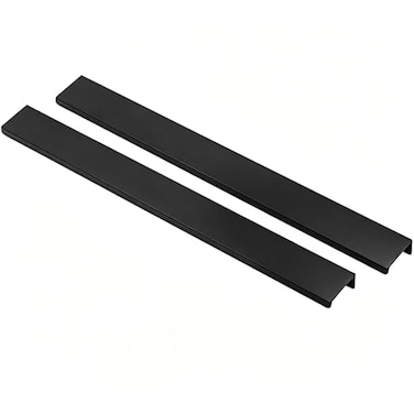 LC LICTOP 1378 Inch Black Finger Pulls 2Pcs 10 Inch Hole Spacing Aluminum Alloy Edge Pulls Furniture Handle Back Mount Concealed Handles for Cabinets Cupboard Drawer Dresser Wardrobe