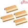 LC LICTOP 315 Inch Gold Curved Edge Finger Pulls 4Pcs 252 Inch Hole Spacing Aluminum Alloy Funiture Pull Back Mount Concealed Handles for Cabinets Cupboard Drawer Dresser Wardrobe
