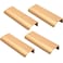 LC LICTOP 472 Inch Gold Curved Edge Finger Pulls 4Pcs 378 Inch Hole Spacing Aluminum Alloy Funiture Pull Back Mount Concealed Handles for Cabinets Cupboard Drawer Dresser Wardrobe
