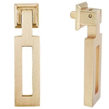 LC LICTOP Cabinet Pulls Chinese Style Brushed Pull Knobs Hanging Design Hardware for Drawer Closet Dresser Chest Box 307 x 087 x 079 Inch 2Pcs Brass Like Zinc Alloy Furniture Handles