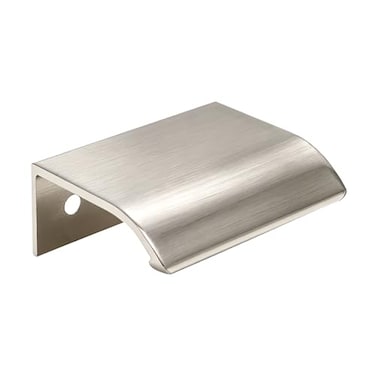 LC LICTOP Curved Edge Pull Handles 197 Inch Edge Finger Tab Handle for Caibnets Drawer Closet Door Wardrobe Cupboard 126 Inch Hole Spacing 4 Pcs Nickel Edge Pulls