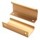 LC LICTOP Curved Edge Pull Handles 315 Inch Edge Finger Tab Handle for Caibnets Drawer Closet Door Wardrobe Cupboard 25 Inch Hole Spacing 10 Pcs Gold Edge Pulls