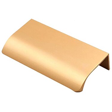 LC LICTOP Curved Edge Pull Handles 315 Inch Edge Finger Tab Handle for Caibnets Drawer Closet Door Wardrobe Cupboard 25 Inch Hole Spacing 10 Pcs Gold Edge Pulls