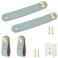 Brosay Leather Drawer Pulls and Knobs Soft Cabinet Handles Modern Cabinets Door Knob for Furniture Cupboards Wardrobe Dresser Decorative Handle with Screw 4 Pcs Light Blue