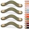 LEREATI 4 Pack Leather Drawer Pulls Green Cabinet Handles 5 inch Dresser Knobs Cabinet Door Handle Faux Leather Pulls for Dresser Closet Kitchen Cupboard 5in Hole Center Green