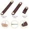 LEREATI 4 Pack Leather Drawer Pulls Green Cabinet Handles 5 inch Dresser Knobs Cabinet Door Handle Faux Leather Pulls for Dresser Closet Kitchen Cupboard 5in Hole Center Green