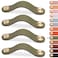 LEREATI 4 Pack Leather Drawer Pulls Green Cabinet Handles 5 inch Dresser Knobs Cabinet Door Handle Faux Leather Pulls for Dresser Closet Kitchen Cupboard 5in Hole Center Green