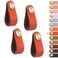 LEREATI 4 Pack Leather Drawer Pulls Orange Cabinet Handles Single Hole Dresser Knobs Cabinet Door Handle Faux Leather Pulls for Dresser Closet Kitchen Cupboard Single Hole Orange