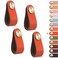 LEREATI 4 Pack Leather Drawer Pulls Orange Cabinet Handles Single Hole Dresser Knobs Cabinet Door Handle Faux Leather Pulls for Dresser Closet Kitchen Cupboard Single Hole Orange