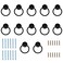 Luomorgo 12 Pcs Matte Black Ring Pull Handle Knobs Modern Dresser Drawer Pulls for Kitchen Cabinet Cupboard Chest Metal Drawer Drop Ring Pulls