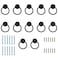 Luomorgo 12 Pcs Matte Black Ring Pull Handle Knobs Modern Dresser Drawer Pulls for Kitchen Cabinet Cupboard Chest Metal Drawer Drop Ring Pulls