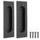 Malimali 472 Inch Recessed Finger Flush Pulls for Kitchen Cabinet Door Closet Door Small Sliding Cupboard Door Handle Matte Black Stainless Steel Door Pulls Hardware2 Pack