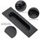 Malimali 472 Inch Recessed Finger Flush Pulls for Kitchen Cabinet Door Closet Door Small Sliding Cupboard Door Handle Matte Black Stainless Steel Door Pulls Hardware2 Pack