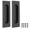 Malimali 472 Inch Recessed Finger Flush Pulls for Kitchen Cabinet Door Closet Door Small Sliding Cupboard Door Handle Matte Black Stainless Steel Door Pulls Hardware2 Pack