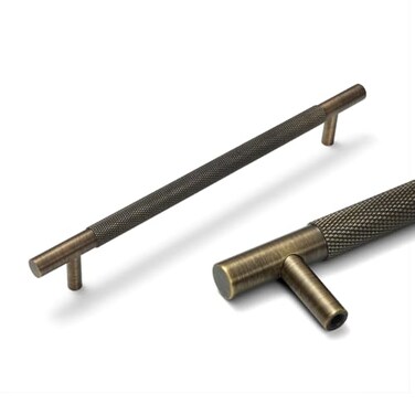 MATOOYA Antique Brass Drawer Handles Solid Brass Cabinet Pulls Knurled Cabinet Pull for Bathroom Bedroom Kitchen 2 200mm787in