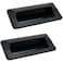 Mewutal 2pcs Concealed Recessed Pull Handles 4 x 2 Inch Zinc Alloy Square Flush Hidden Handle for Sliding Doors Drawers Cupboard Tatami 96mm Hole Distance Matte Black
