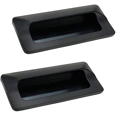Mewutal 2pcs Concealed Recessed Pull Handles 4 x 2 Inch Zinc Alloy Square Flush Hidden Handle for Sliding Doors Drawers Cupboard Tatami 96mm Hole Distance Matte Black