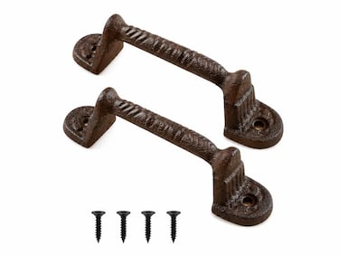 Midwest Craft House Cast Iron Handles Drawer Pulls Rustic Brown Color 5 12 Long for Kitchen Cabinets Furniture Cupboards Drilled Hole Spacing 4 14 Set of 2