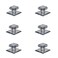 Mirart Pull Handle Self Stick Small Square Acrylic Mirror Beveled Knob 6 Pack