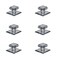 Mirart Pull Handle Self Stick Small Square Acrylic Mirror Beveled Knob 6 Pack