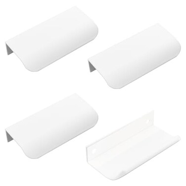 MOROBOR 4 Pack Finger Edge Pull SelfStick Instant Cabinet Drawer Pulls Concealed Drawer Pulls Modern Style Drawer Handle for Cabinet Hardware Drawer Wardrobe 80mmWhite