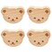 MOROBOR 4PCS Bear Shaped Wooden Knobs Single Hole Beech Wood Handles Wood Cupboard Cabinet Handles Knobs for Chest of Drawers with Screws Expansion Tube