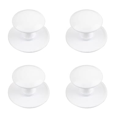 MOROBOR Adhesive Cabinet Knobs 4 PCS SelfStick Instant Kitchen Cabinet Knobs Drawer Pulls Stainless Steel Drawer Knobs for Windows Wardrobes Cabinets Drawers White
