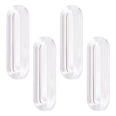 MOROBOR Clear PU SelfAdhesive Pulls 4 Pcs Recessed Finger Pulls Oval Sliding Door Handles Clear Instant Handle for Glass Doors Window Drawer Cabinet