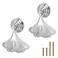 MOROBOR Ginkgo Leaf Shape Knob Handles 2pcs Bright Silver Drop Pendant Pull HandleHardware Drawer Single Hole Handle for Wardrobe Cupboard Closets Cupboard