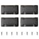 MOROBOR Pocket Doors Drawer Handle 4pcs Zinc Alloy Flush Pull Knobs Black Brass Hidden Concealed Furniture Handle with Screws for Cabinets Closets Drawers